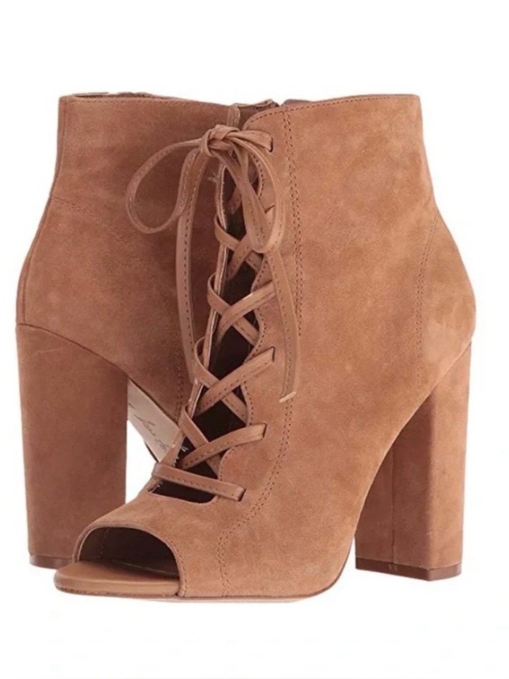Sam Edelman Lace Up peep toe chunky heels